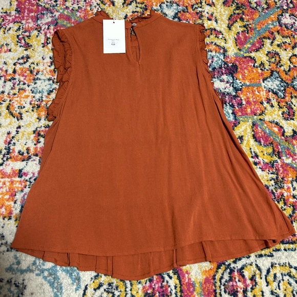 Before You | NWT Terracotta tiered ruffle top small - Picture 5 of 5